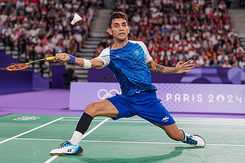 Lakshya Sen during the Men's Singles bronze medal match